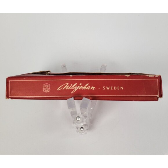 Vintage Nils Johan of Sweden Tidbit Tongs Silverplated Sugar Tongs Hinged w/Box - Picture 6 of 16